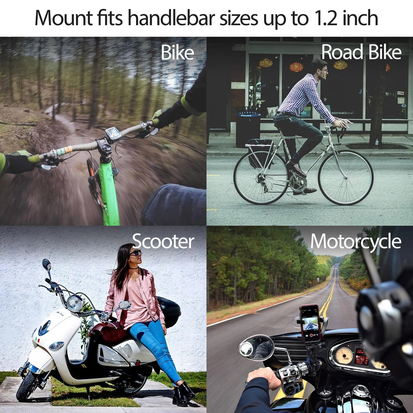 Mountain Bike Phone Mount Motorcycle Cell Phone Holder Bicycle Handlebar